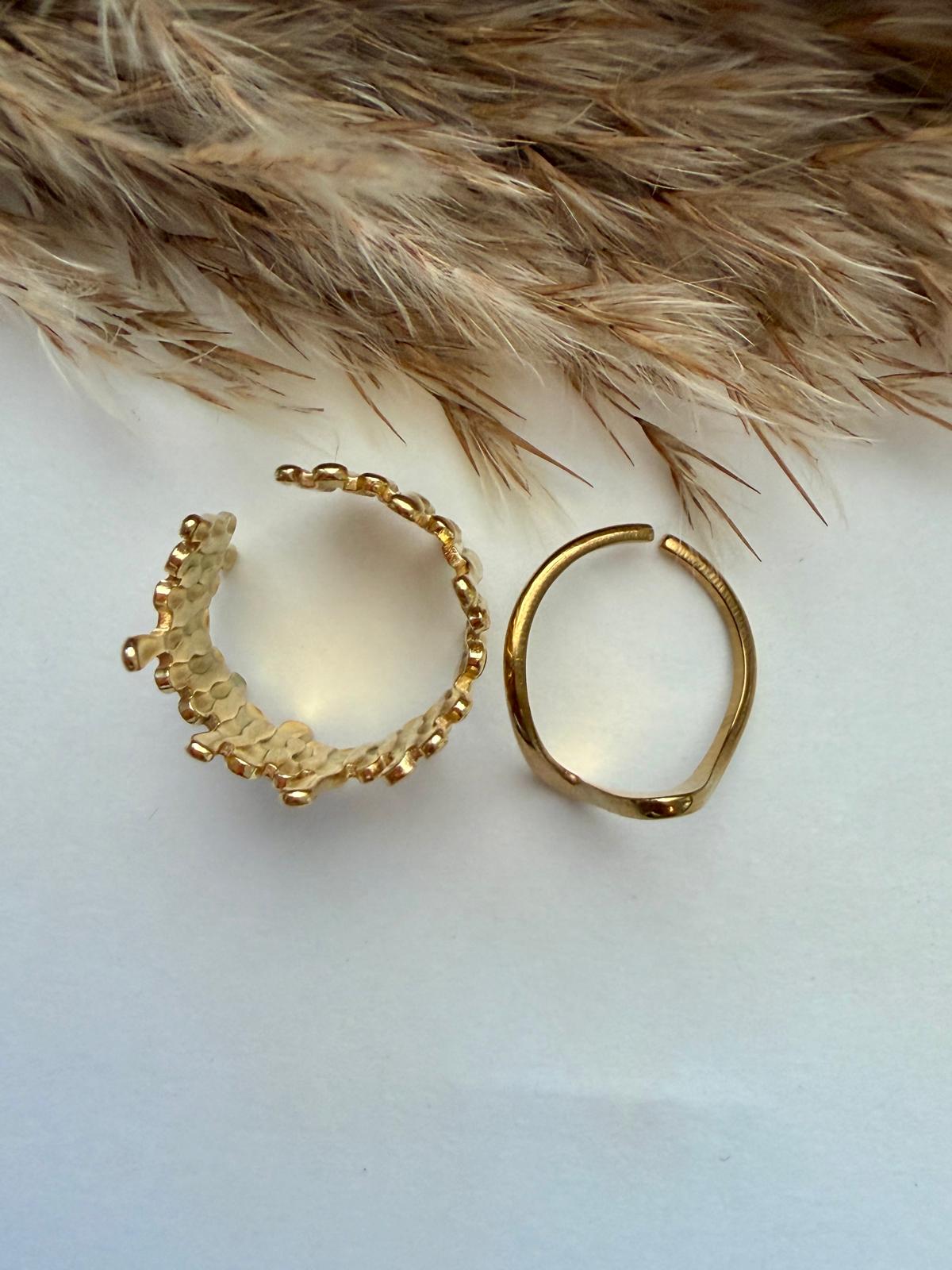 Sortijas Combo Ondas | Acero Inoxidable